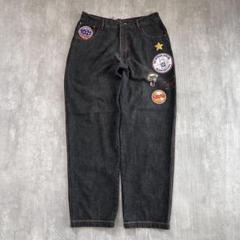 bboy プラティナフブ　ボクサー刺繍入りダークブルーデニムパンツ　モハメドアリ bboy プラティナフブ ボクサー刺繍入りダークブルーデニムパンツ