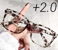 老眼鏡 +2.0 モード系 おしゃれなレオパード　リーディンググラスのサムネイル