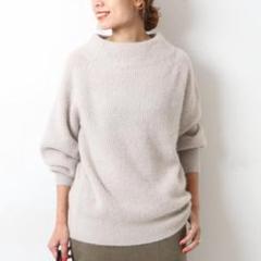 【スピックアンドスパン】チャイニーズラクーン　モックネック　ニット セール】◇シースルーモックネックニット（ニット/セーター