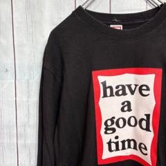have a good time ビッグロゴ 黒 ブラックロンT カットソー M