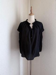 JOHNBULL black rayon デザインノースリーブshirtブラウスのサムネイル