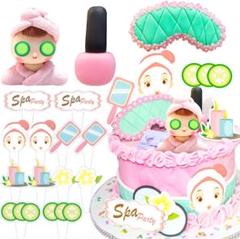 スパケーキトッパー、誕生日ケーキデコレーション、パジャマパーティーケーキ