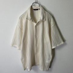 24SS BEAMS メッシュ オープンカラーシャツ M オフホワイト 半袖