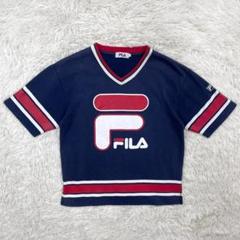 フィラ／FILA ロゴ スウェット ベースボール Tシャツ 90s Y2K