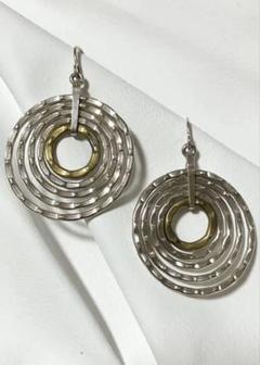 vintage silver 925 ピアス グルグル サークル コンボカラーのサムネイル