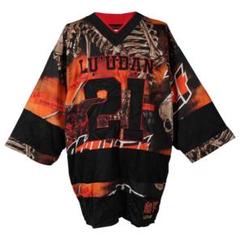 【関税込み】LU'U DAN ブラック＆オレンジ Hockey L-D トップス LU U DAN ブラック＆オレンジ Hockey L-D トップス