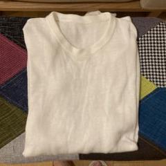 45rpmコットン100% アイボリーと青のストライプサマーセーター