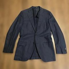 【極美品】春夏物 トゥモローランド メンズ ダブルジャケット 46 M A5 紺 極美品】春夏物 トゥモローランド メンズ ダブルジャケット 46 M