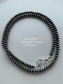 ナバホ ビーズ パール ネックレス そろばん シルバー925 silver925 ナバホ ビーズ パール ネックレス そろばん シルバー925