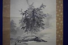 模写/橋本雅邦/観音図/金襴表装/布袋屋掛軸HF-795