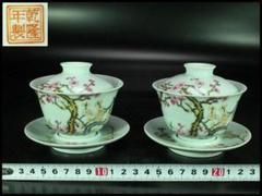 中国美術 粉彩 花鳥画 蓋碗 皿 一対(K-HA502) 中国美術 粉彩 花鳥画 蓋碗 皿 一対(K-HA502) - メルカリ