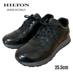 試着のみ【HILTON ヒルトン】レザーシューズ スニーカーソール 黒 42