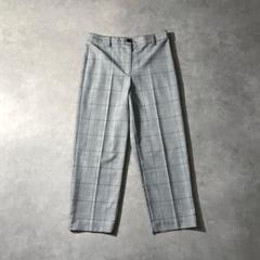 EMPORIO ARMANI レーヨン クロップドパンツ チェック 七分 グレー