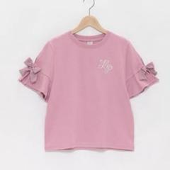 メゾピアノジュニア　袖スリット＆リボンTシャツ　150