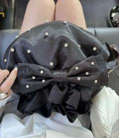 épine エピヌ ビジューサテンバック é ribbon 2way bijou satin gather bag（3color） |