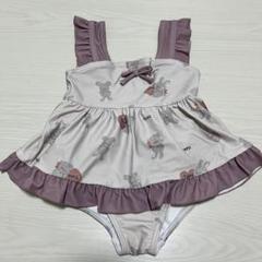 うさぎ フリル付きワンピース ベビー水着 90cm
