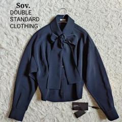[極美品]Sov.　23AW　ウエストタックボウタイブラウス　リボン　濃紺