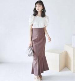 COCO DEAL ハイウエストタイトスカート モカ 50%OFF]COCO DEAL T/Rバックスリットハイウエストタイトスカート