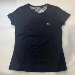 【新品】BURBERRY BLUE LABEL ビッグ　ホースロゴ　Tシャツ　黒 バーバリーブルーレーベル Tシャツ チェック ホースロゴ