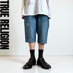 USA製00s美品 TRUE RELIGION 極太ステッチワイドデニムショーツ