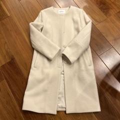 Spick & Span アイボリー ノーカラー　チェスターコート Spick & Span アイボリー ノーカラーチェスターコート