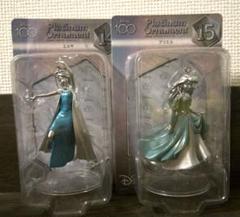 ディズニー プラチナオーナメント フィギュア 2体セット アリエル エルサ