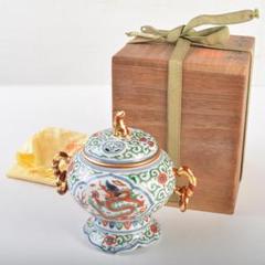 茶道具　平安　三浦竹泉造　交趾算木　箸瓶　共布共箱　V　R5491 茶道具 平安 三浦竹泉造 交趾算木 箸瓶 共布共箱 V R5491（Japan