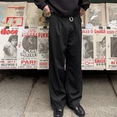 90s unknown ツータックスラックス cityboy usa古着 ワイド 90s unknown ツータックスラックス cityboy ブラック 古着 L