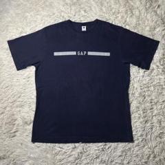 00s OLD GAP ロゴプリントTシャツ ネイビー 良フェード