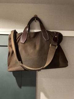 茶 STEFANOMANO Canvas × Leather Briefcase