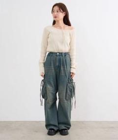 【はるな値下げ】Kastane カーゴデニムパンツ ブルー サイズ1 はるな様専用値下げ】Kastane カーゴデニムパンツ ブルー サイズ
