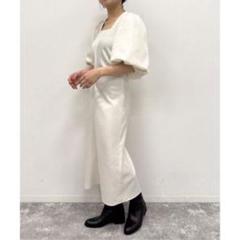 【美品】U by spick&span ドットジャガードワンピース アイボリー