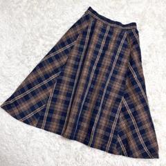 MINHA KILA KILA✨美品　フレアスカート　チェック柄　ボタン（40）