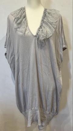 IKUKO 胸元Vライン サマーニットチュニックワンピースsize M