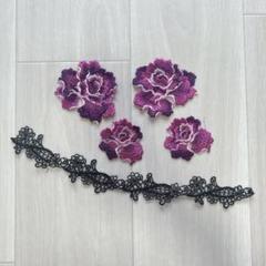 salute アップリケ　ワッペン　薔薇　ローズ