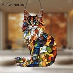 《新品未使用》サンキャッチャー ウォールデコレーション インテリア 猫柄