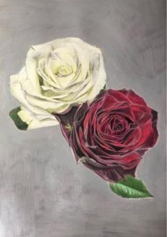 絵画　ラブリラー（赤いバラ白いバラ） 海外から輸入 楽天市場】【受注生産品】 【赤いバラ ラブリラー