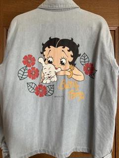 【Betty Boop】ベティーちゃん♡刺繍　Gジャン/デニムジャケット/LG レア』90年代 BETTY BOOP ベティ ベティちゃん デニムジャケット