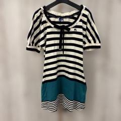 38 BURBERRY BLUE LABEL ストライプのチュニックブラウス