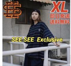 トップス SEE SEE SUPER BIG ROUND DOUBLE STRIPE SEE SEE SUPER BIG ROUND STRIPE TEE