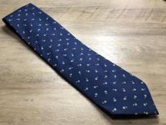 梅雨セール！イタリアAndrew's tiesブルーネイビーフラワー柄ネクタイのサムネイル
