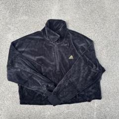 希少 美品 アディダス ベロアコーデュロイ ハーフジップトラックジャケット 黒 adidas コーデュロイ タータン ハーフジップトップ / アディダス