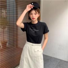 dholic ロゴプリントTシャツ ブラック