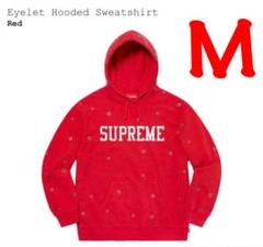 Supreme Eyelet Hooded Sweatshirt red M