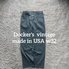 90s USA製 Docker's 2タック シャンブレー スラックス w32