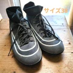 サッカーシューズ MIRRC ブラック/ホワイト ハイカットシューズ サイズ38