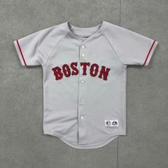 LOGO ATHLETIC　ベースボールシャツ　ボストンレッドソックス　刺繍　L Majestic製 ボストン レッドソックス ベースボールシャツ キッズ