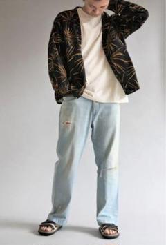 anachronorm ヒッコリー　ノーカラー　ブルゾン　ジャケット セール 30%OFF】リネンノーカラーブルゾン ジャケット(503980918