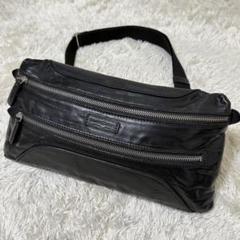 ダニエルアンドボブ ボディバッグ オールレザー ダブルファスナー 黒