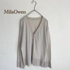 【MilaOwen】カーディガン　ゆったり【1】Vネック　羽織り　くすみカラー